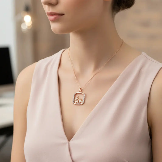 Hustle Laptop Life Gold Chain and Pendant