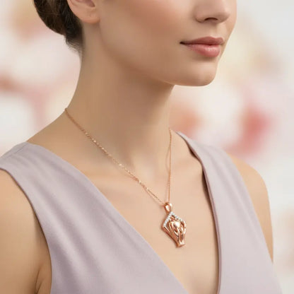 Carrying Hearts Forward Gold Chain and Pendant