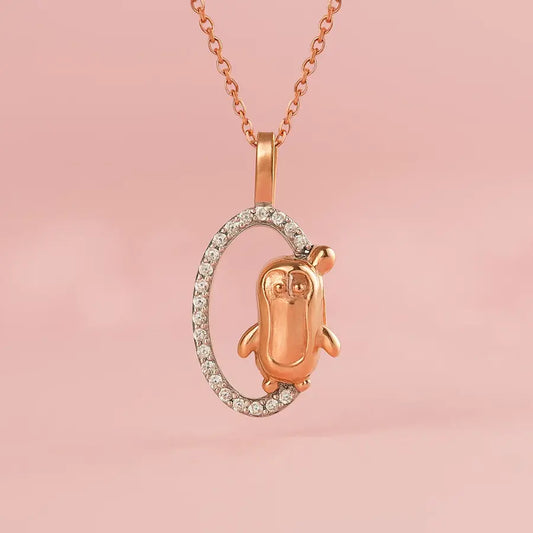 Penguin's Happy March Gold Chain and Pendant