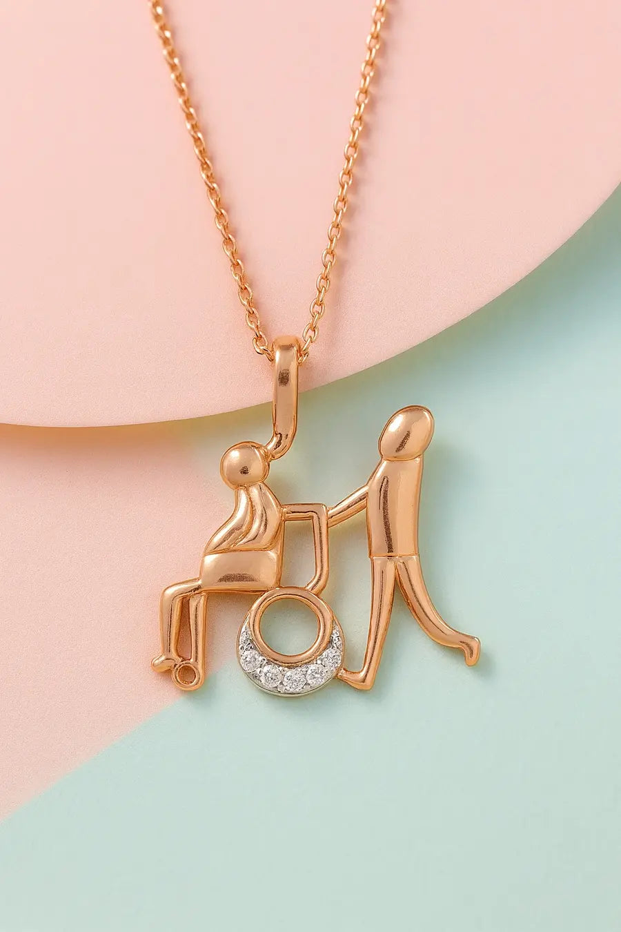 Helping Wheels Move Gold Chain and Pendant