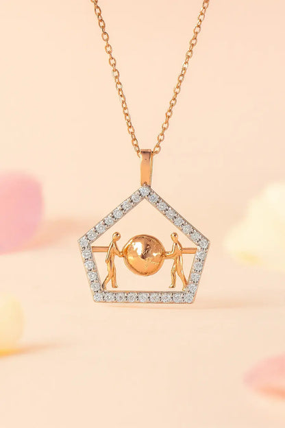 Sharing Our World Gold Chain and Pendant