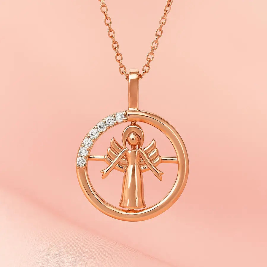 Angel With Wings Gold Chain and Pendant
