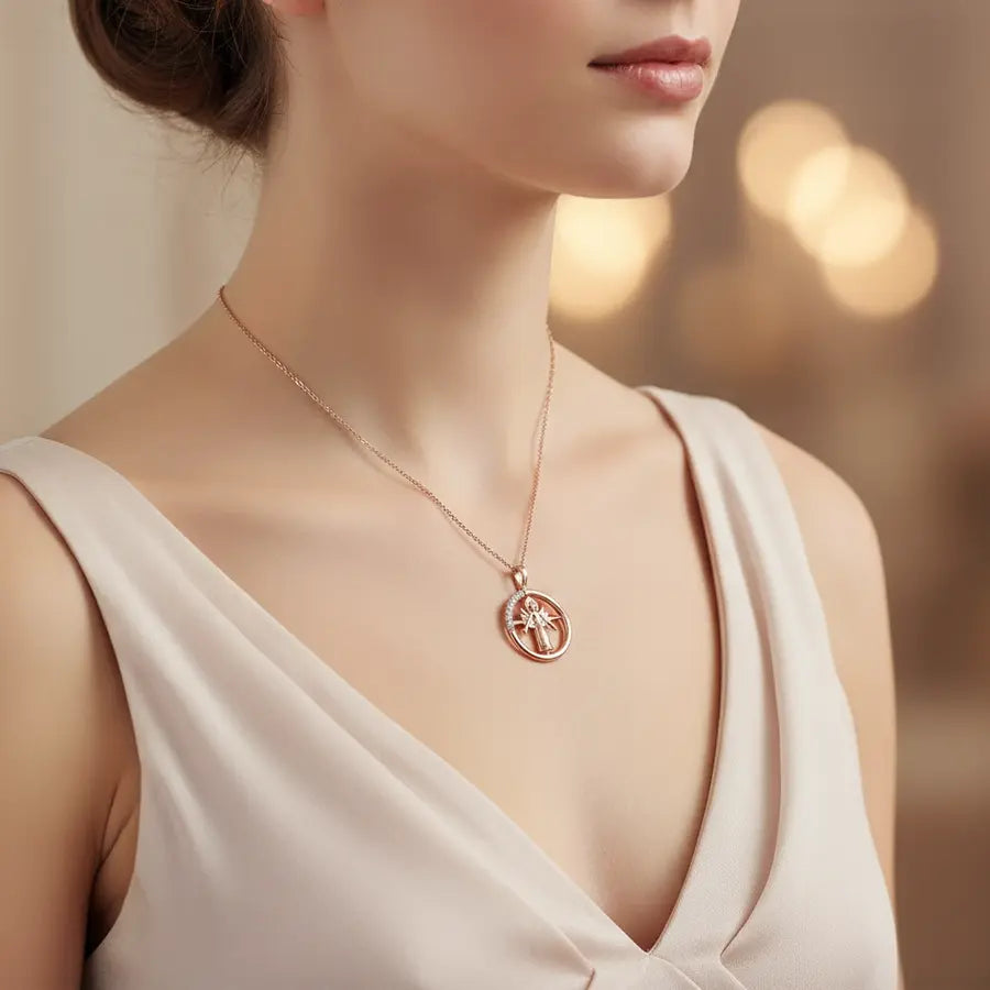 Angel With Wings Gold Chain and Pendant