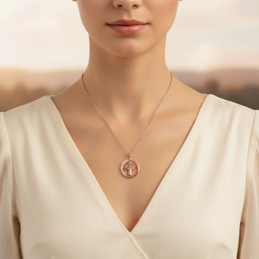 Angel With Wings Gold Chain and Pendant