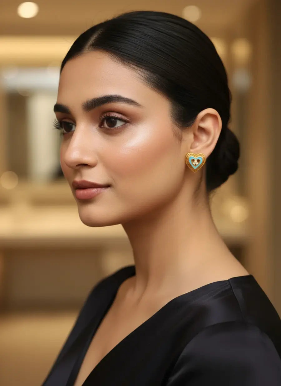 Heart of Grace  Gold Earrings