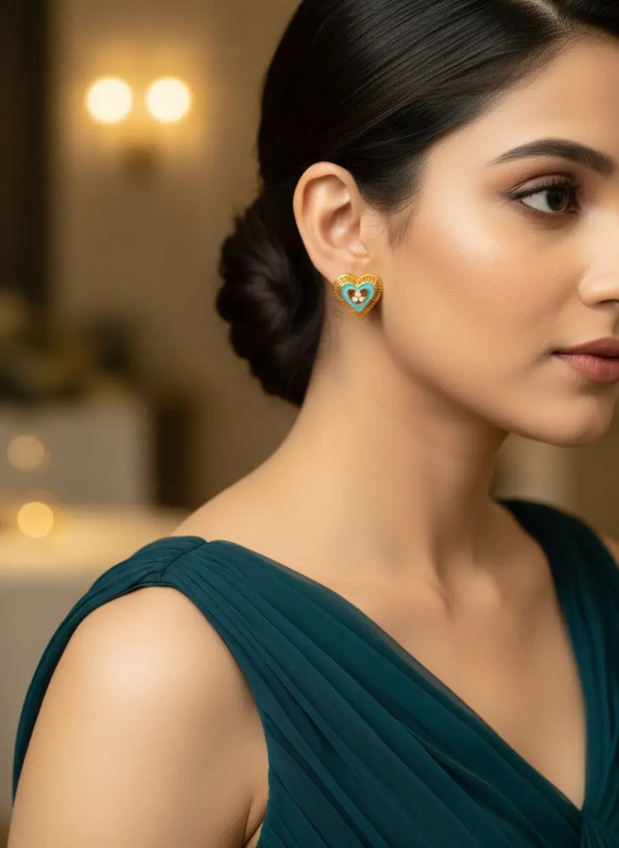 Heart of Grace  Gold Earrings