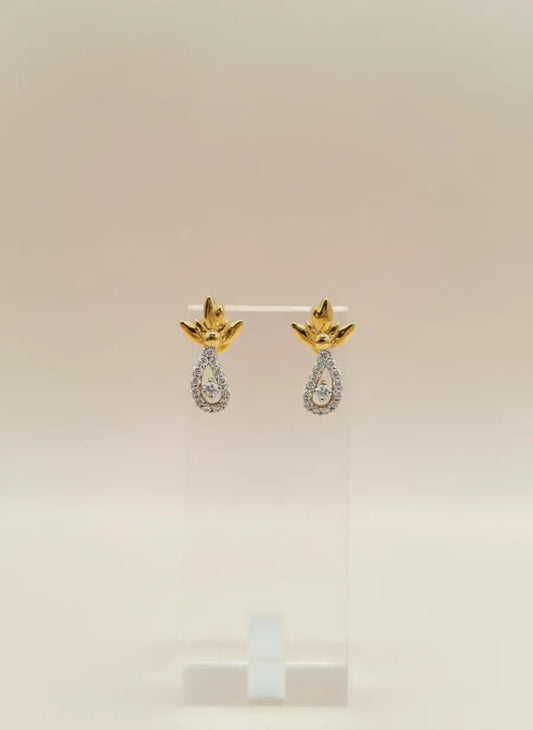 Lotus Dewdrop Gold Earrings