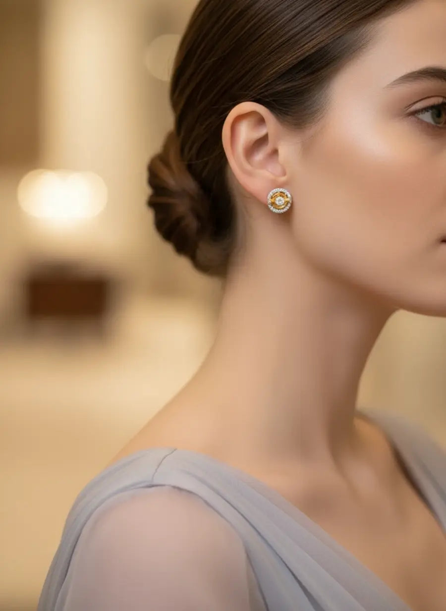 Radiant Sunburst Gold Earrings