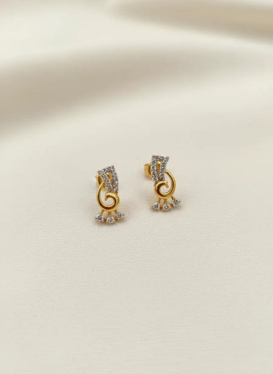 Peacock Grace Gold Earrings