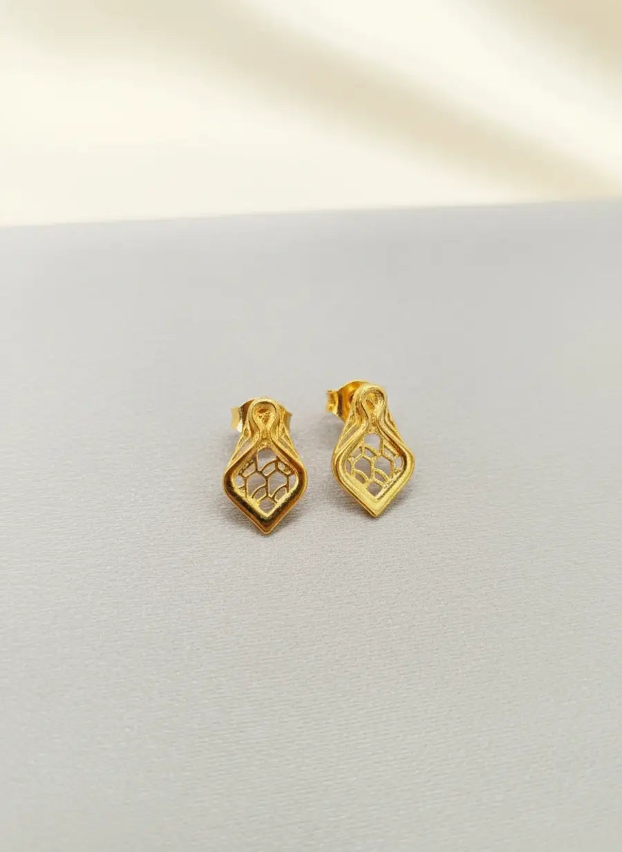 Golden Leaf Drop Earrings
