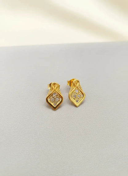 Golden Leaf Drop Earrings