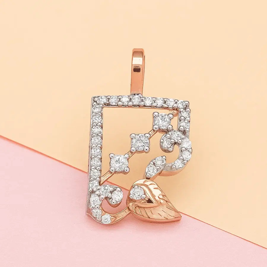 Radiant Feather Stones Gold Pendant