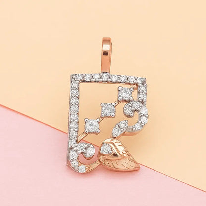 Radiant Feather Stones Gold Pendant