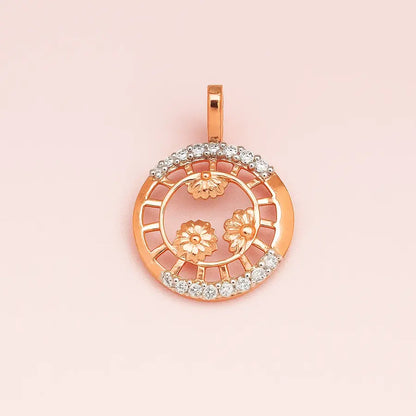 Whirling Bloom Frame Gold Pendant