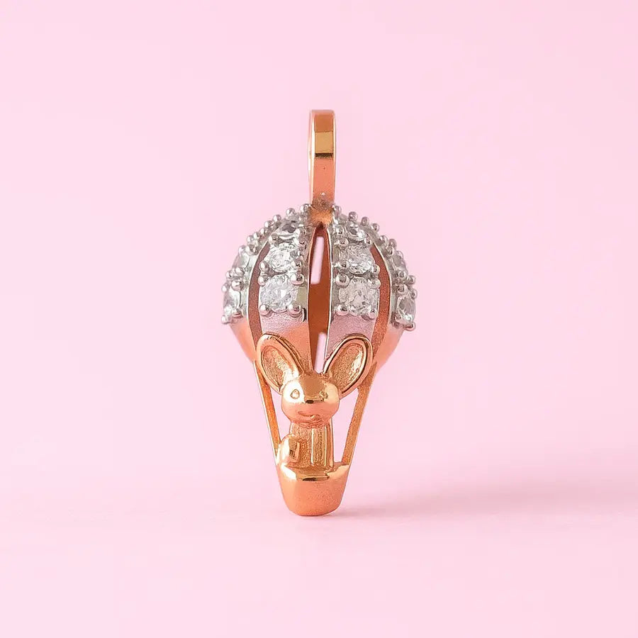 Balloon Basket Adventure Gold Pendant