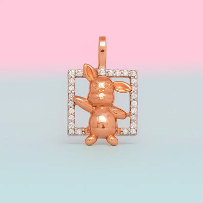 Happy Bunny Welcome Gold Pendant