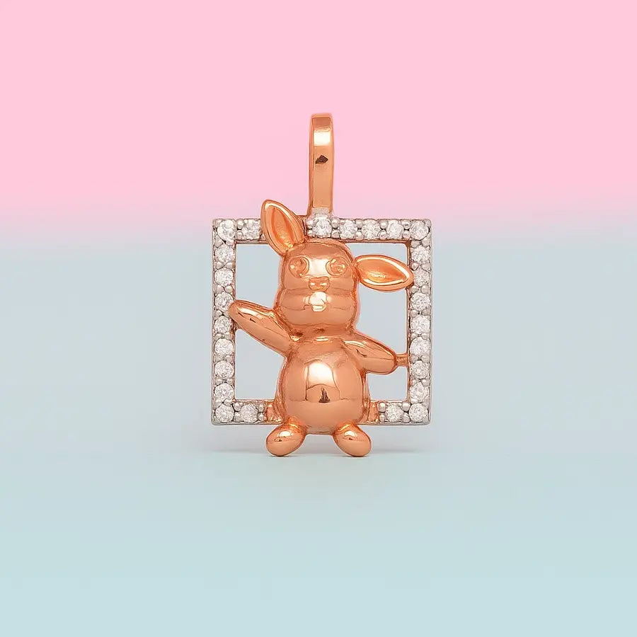 Happy Bunny Welcome Gold Pendant