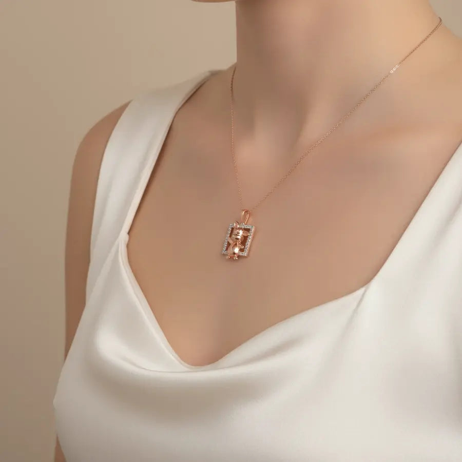 Happy Bunny Welcome Gold Pendant