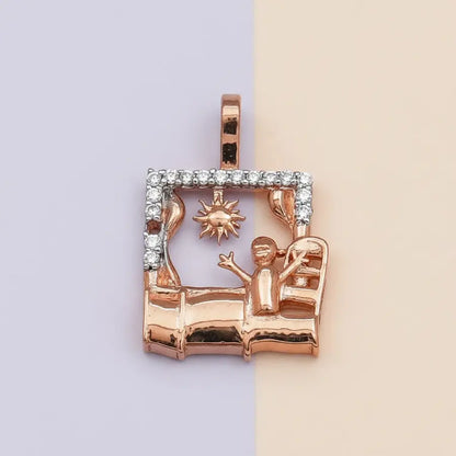 Sunlit Morning Wake Gold Pendant