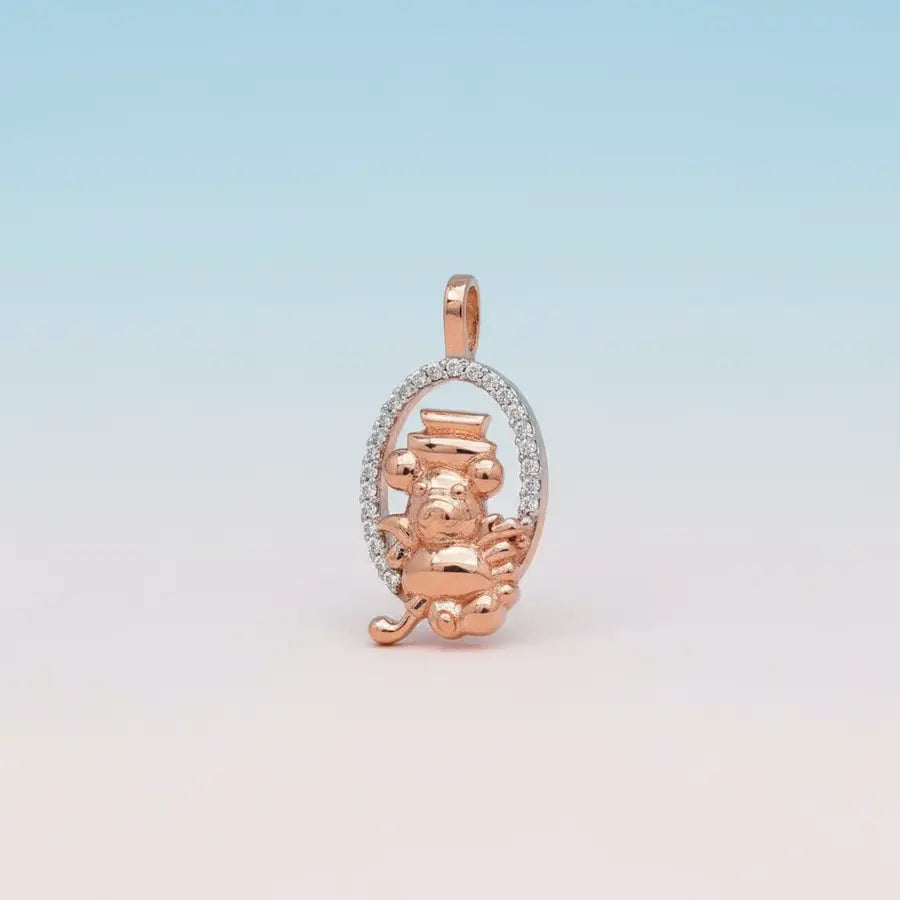 Panda Bear Play Gold Pendant