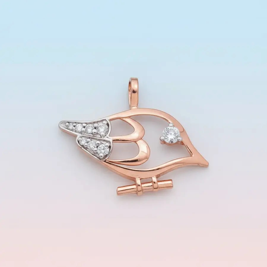 Cheerful Songbird Gold Pendant