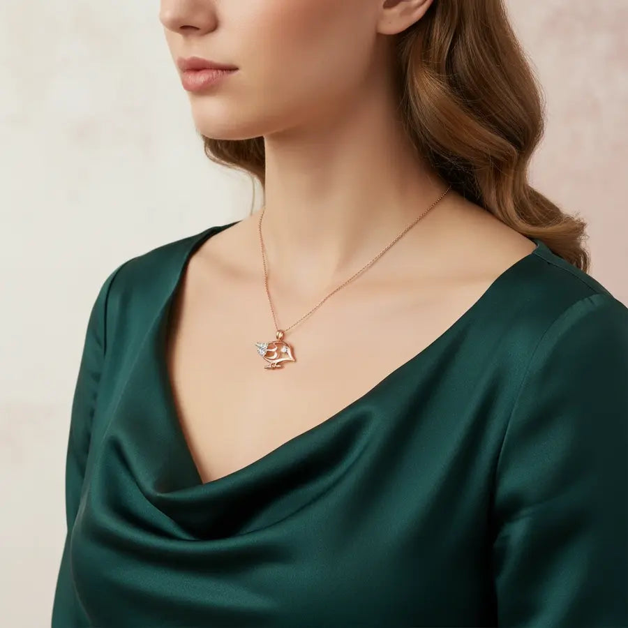 Cheerful Songbird Gold Pendant