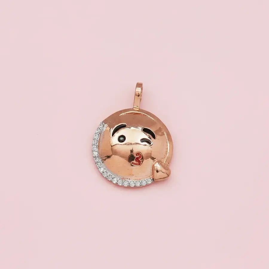 Wink Heart Smiley Gold Pendant