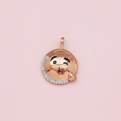 Wink Heart Smiley Gold Pendant