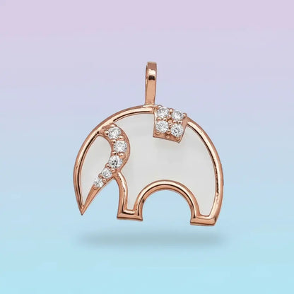 Gentle Elephant Walk Gold Pendant