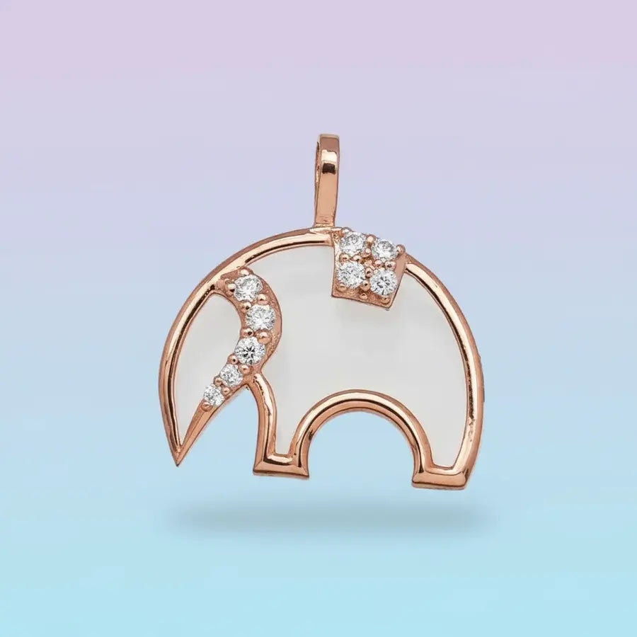 Gentle Elephant Walk Gold Pendant