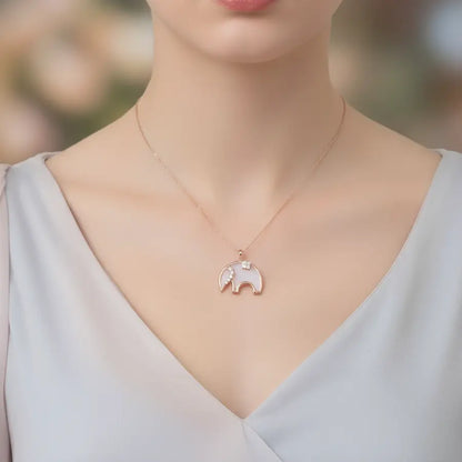 Gentle Elephant Walk Gold Pendant