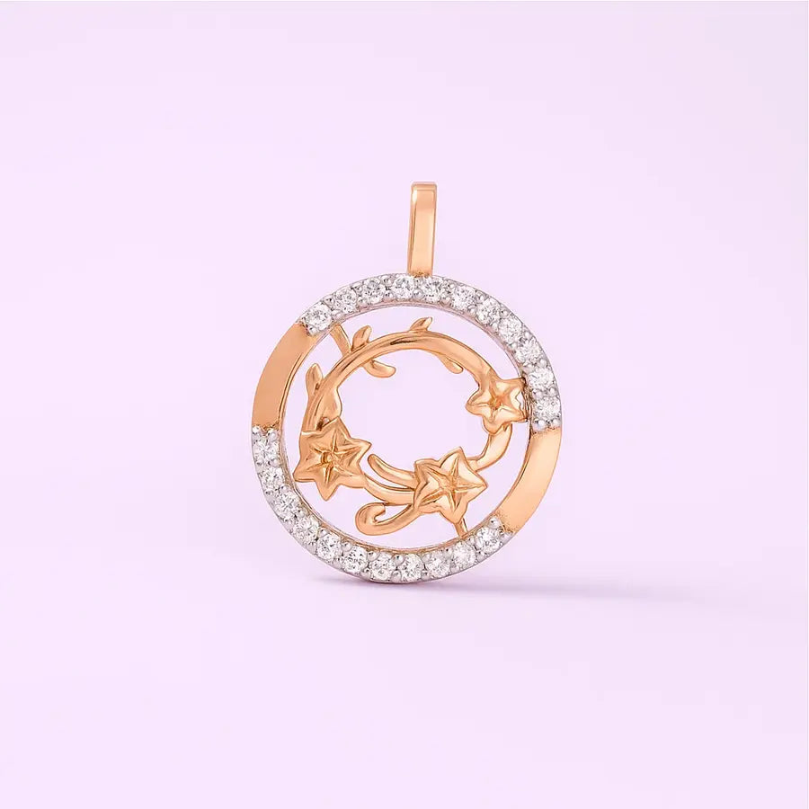Flower Crown Gold Pendant