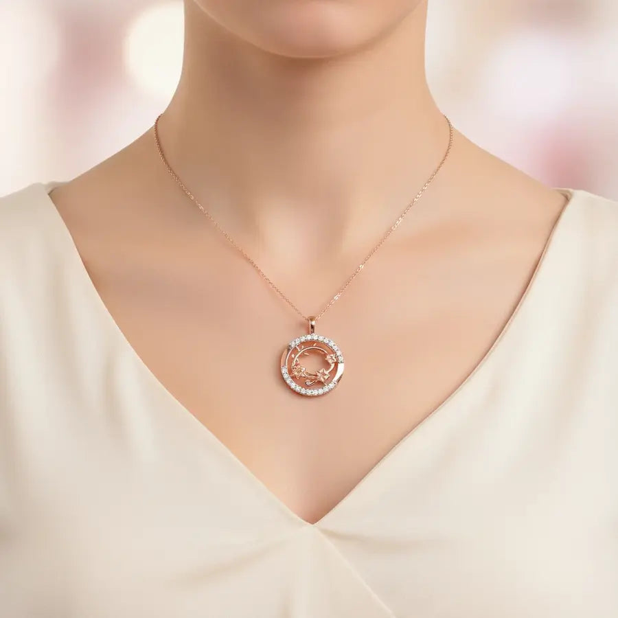 Flower Crown Gold Pendant