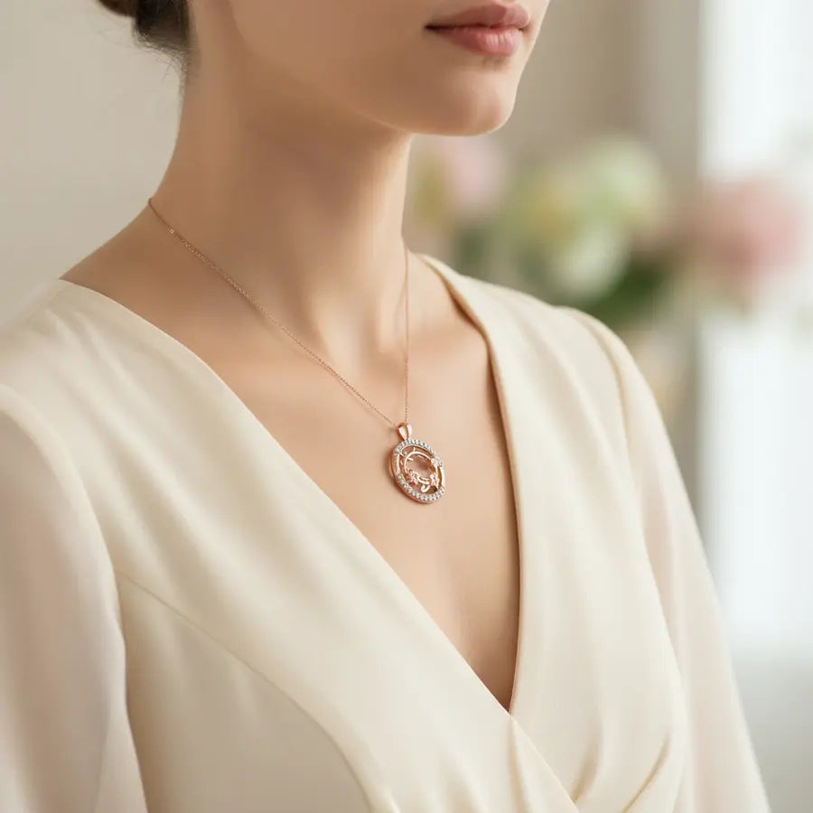 Flower Crown Gold Pendant