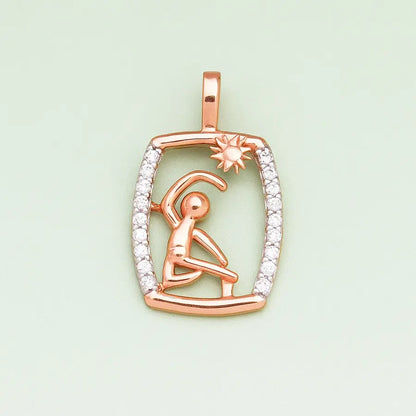 Sun Salutation Gold Pendant