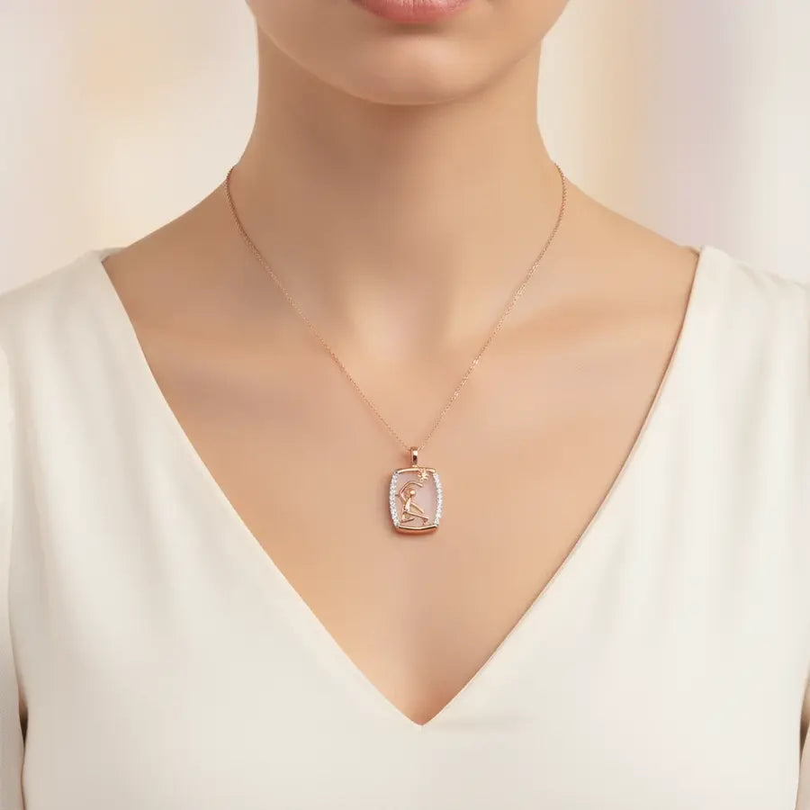 Sun Salutation Gold Pendant