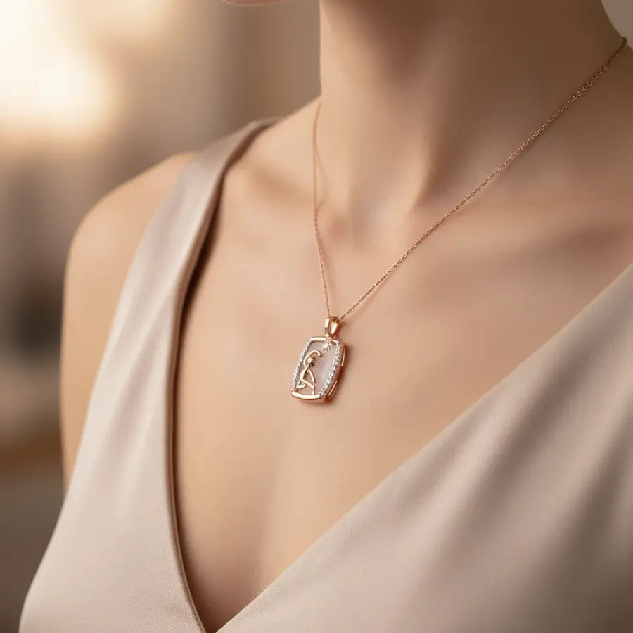 Sun Salutation Gold Pendant