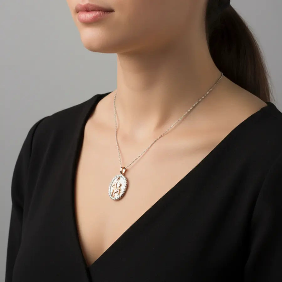 Father Bless Gold Pendant