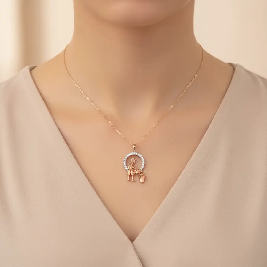 Plant Care Gold Pendant