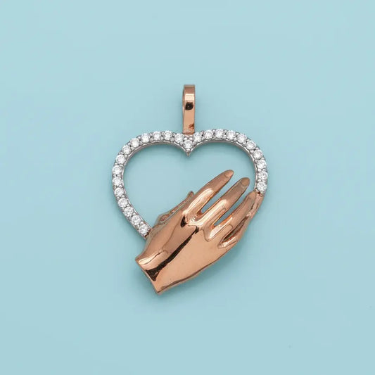 Heart Hand Gold Pendant