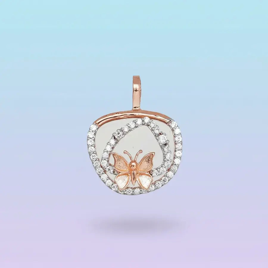 Butterfly Pause Gold Pendant