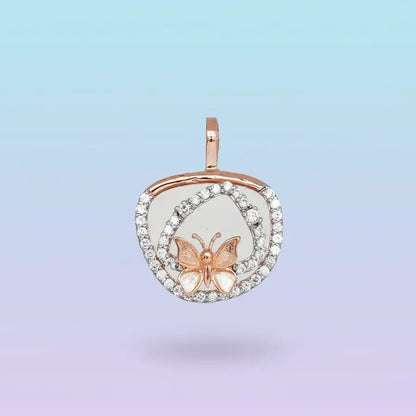 Butterfly Pause Gold Pendant