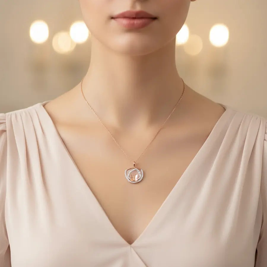 Butterfly Pause Gold Pendant