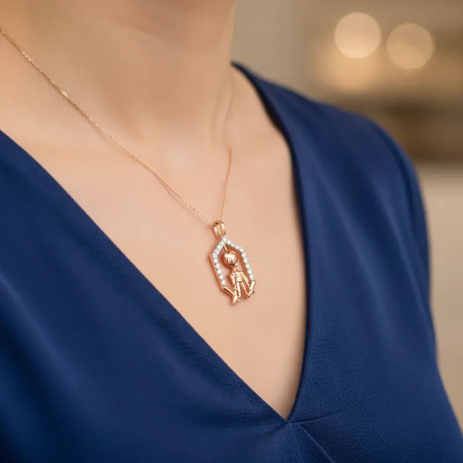 Caring Boy Gold Pendant