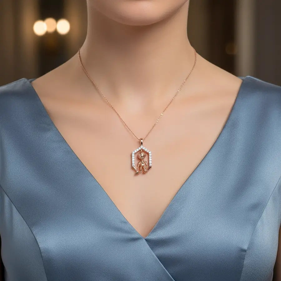 Caring Boy Gold Pendant