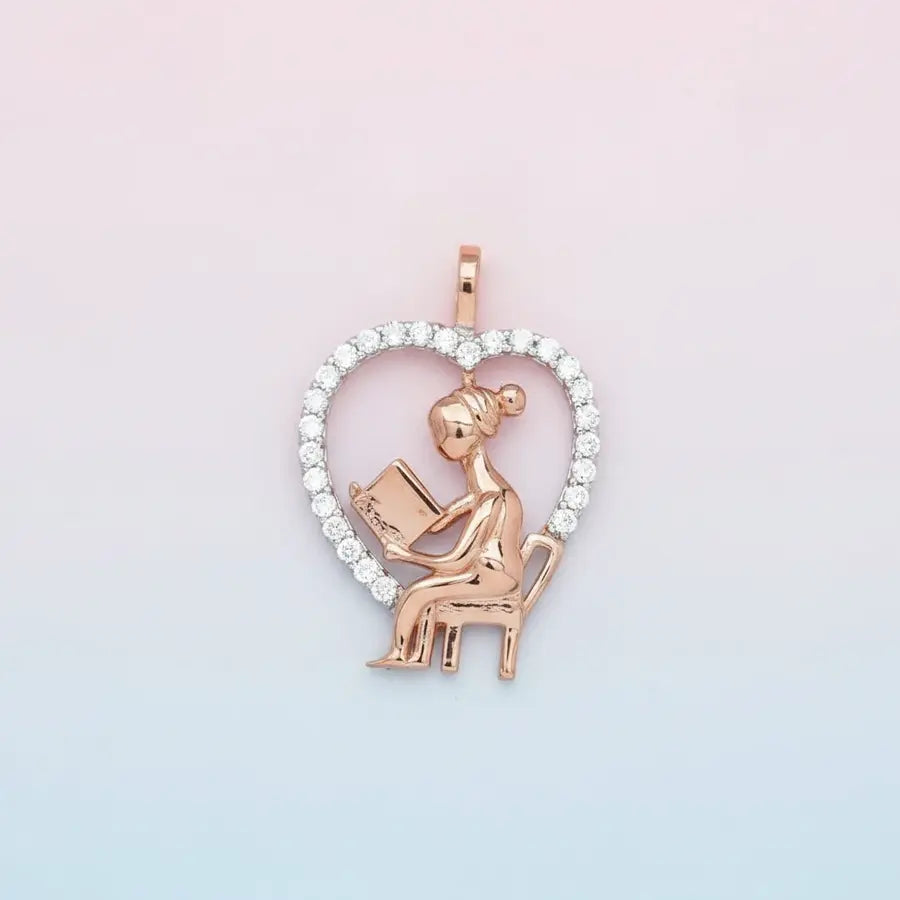 Book Lover Gold Pendant