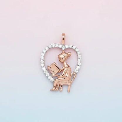 Book Lover Gold Pendant