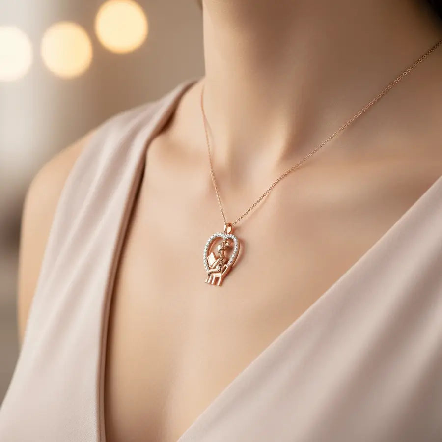 Book Lover Gold Pendant