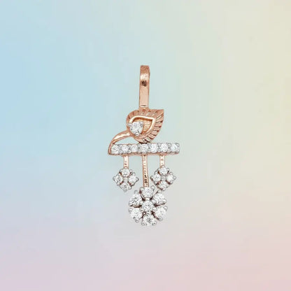 Diamond Leaf Gold Pendant