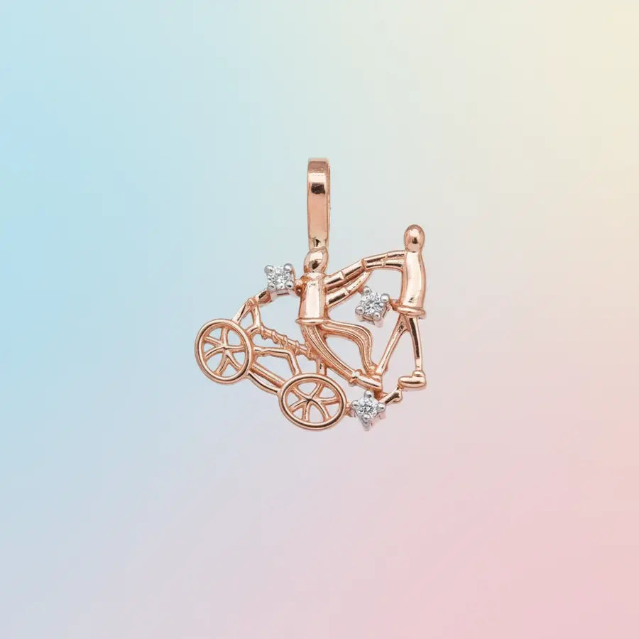 Action Cycle Gold Pendant